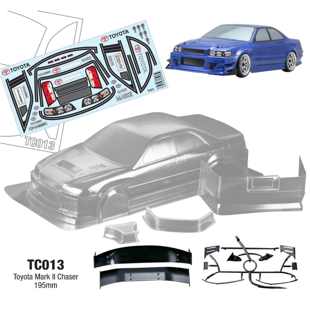 CHASER MARK 2 II JZX100 1/10 Clear Body W/Light Buckles + Rear