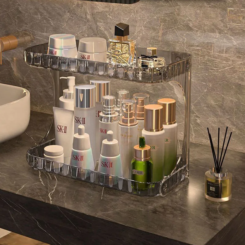 Double Layer Bathroom Storage Rack Cosmetics Storage Box