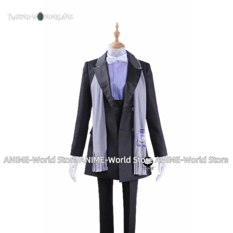 Anime Game Twisted-Wonderland The Little Mermaid Azul Ashengrotto Costume Cosplay Outfit Trench Coat Pagliaccetto Cappello Uniforme Maschile