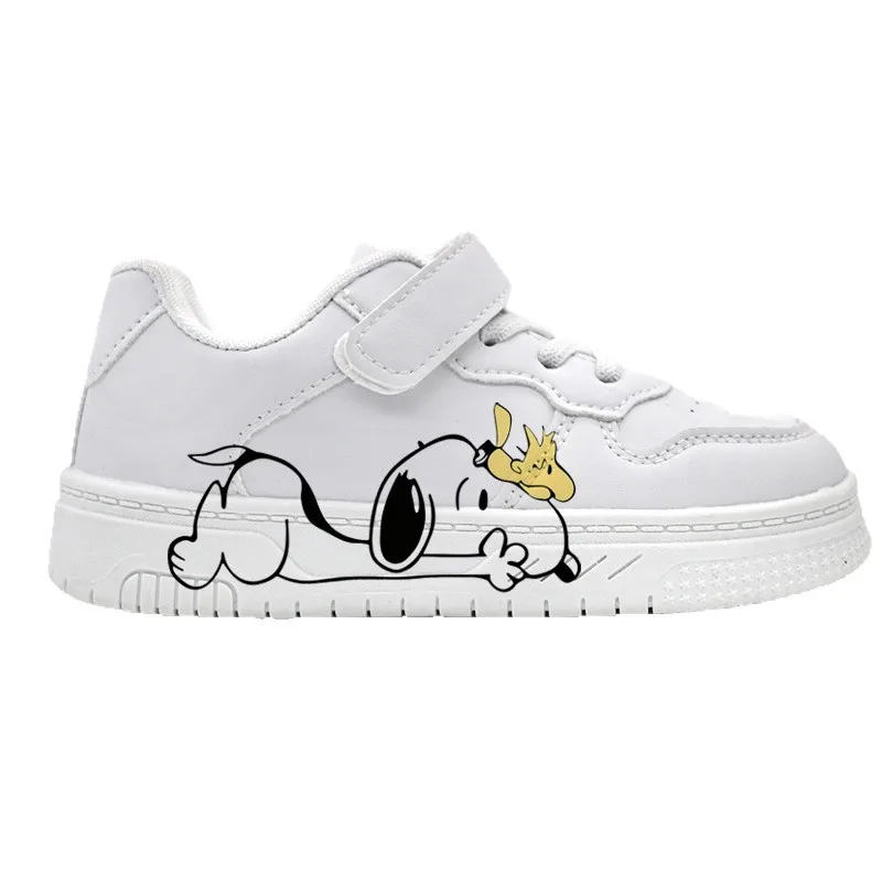 2025 Snoopy Design Trendy Kids Shoes Low Top White Sneakers Unisex Cartoon Casual Skate Shoes 5
