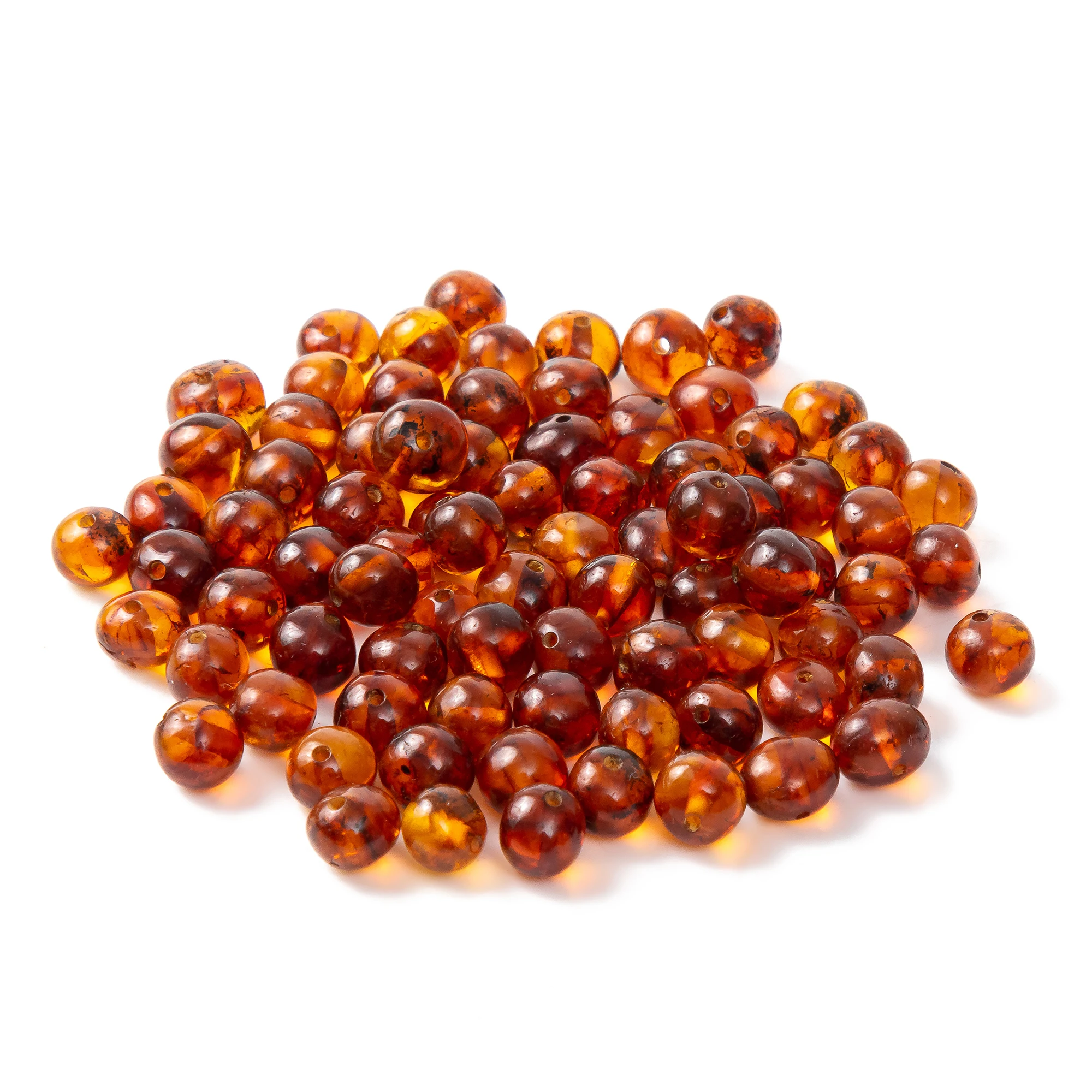 Perline Di Ambra Baltica 6-8Mm Di Larghezza Fori Preforati Per Incordare Gioielli-Forniture Fai Da Te Sfuse Per Realizzare Collane Da Dentizione