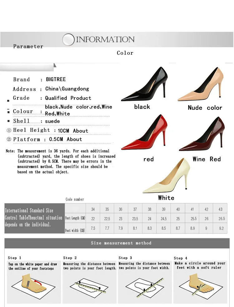 Shoes Pointed Toe Red Women Pumps Patent Leather High Heels Occupational OL Office Shoes Stiletto Female Heels Shoes