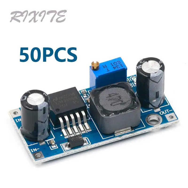 

50 шт., модуль питания LM2596 LM2596S ADJ, Регулируемый понижающий модуль 5 В/12 В/24 В, регулятор напряжения 3A