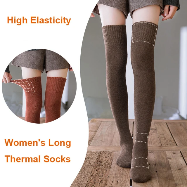 Calcetines largos de punto de algodón para niña, medias hasta la rodilla  cálidas, de Color sólido, a la moda japonesa, Otoño e Invierno - AliExpress