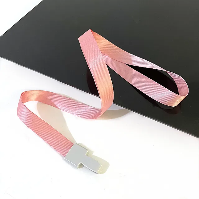 Cheap Transparent Credential Badge Holder Lanyard for Business Meeting Visiting Hang Pass Tag ID Card Candy Color Protector Case Pink Lanyard