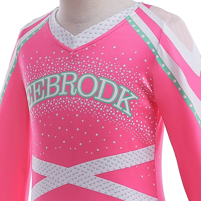 3-10 year old football competition cheerleading uniform solid color girls dress long sleeved backless girls casual dress