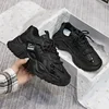Women's Shoes Platform Autumn Leather 2023 New Versatile Black Casual Sneaker Solid Color Lace-up Vulcanize Shoes Tenis Feminino