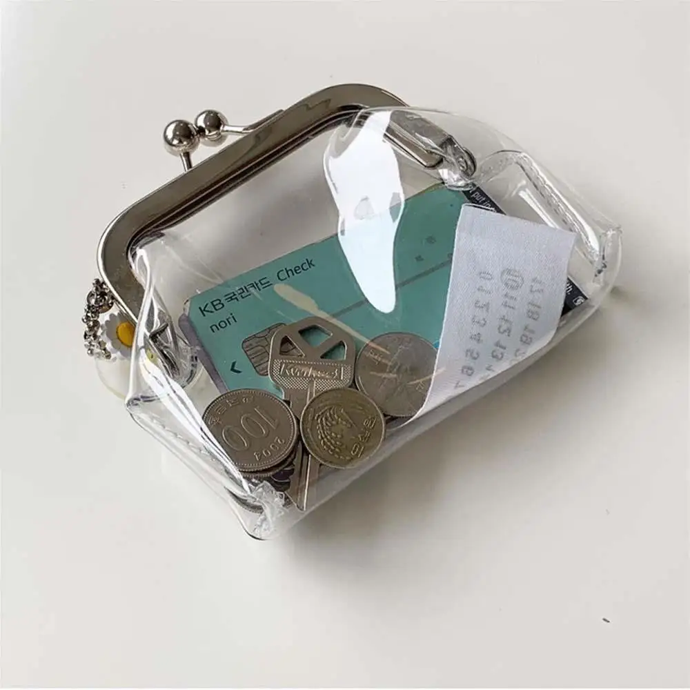 2024 Iron Mouth Clip Wallet Transparent Coin Purse Lipstick Credit ID Card Portable Bus Card Holder Multifunctional Change Purse 2