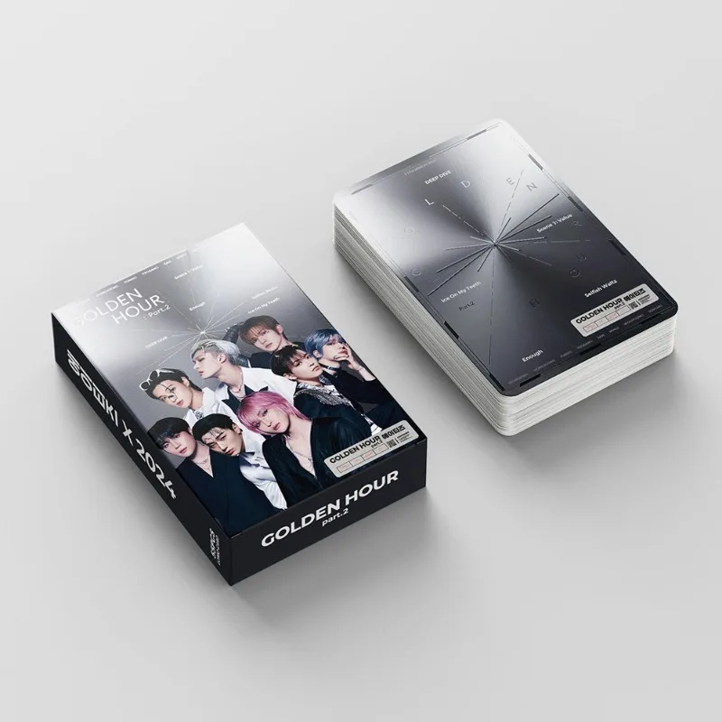 55pcs/set KPOP ATEEZ album cards photo album 11th Mini Album Golden Hour Part.2 ATEEZ Photocards Bookmark postcard