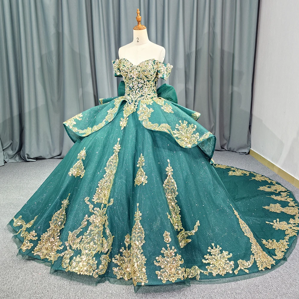 Luxury Emerald Green Vestidos De 15 Aos 2024 Ball Gowns Quinceanera Dresses Beaded Bow Princess Birthday Rhinestones Women - AliExpress 320 Luxury Emerald Green Vestidos De 15 Aos 2024 Ball Gowns Quinceanera Dresses Beaded Bow Princess Birthday Rhinestones Women - AliExpress 320