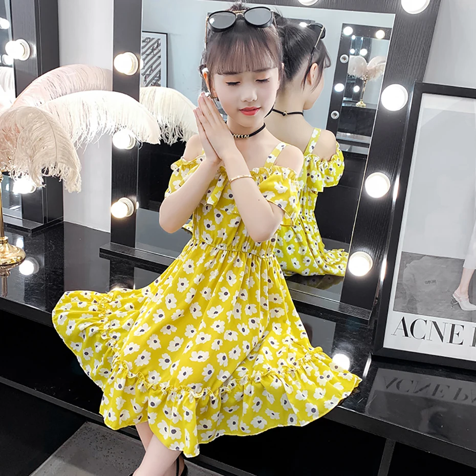 여아용 플로랄 패턴 드레스, 원피스 캐주얼 스타일 코스튬, 여름 원피스, 6, 8, 10, 12, 14