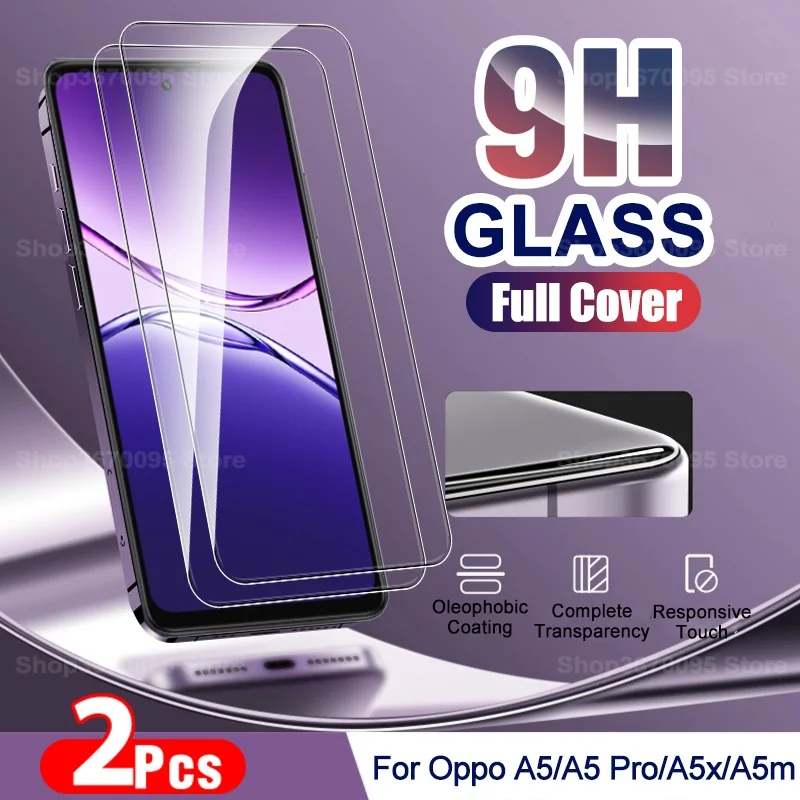 2-Piece Tempered Glass Phone Screen Protector - 9H Clear Film