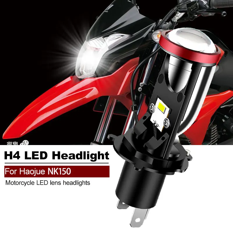 1 Pz Per Haojue Nk150 25W 6000K Accessori Moto Bianchi H4 Led Lens Headlight Canbus High Low Beam Hs1 Moto Lamp