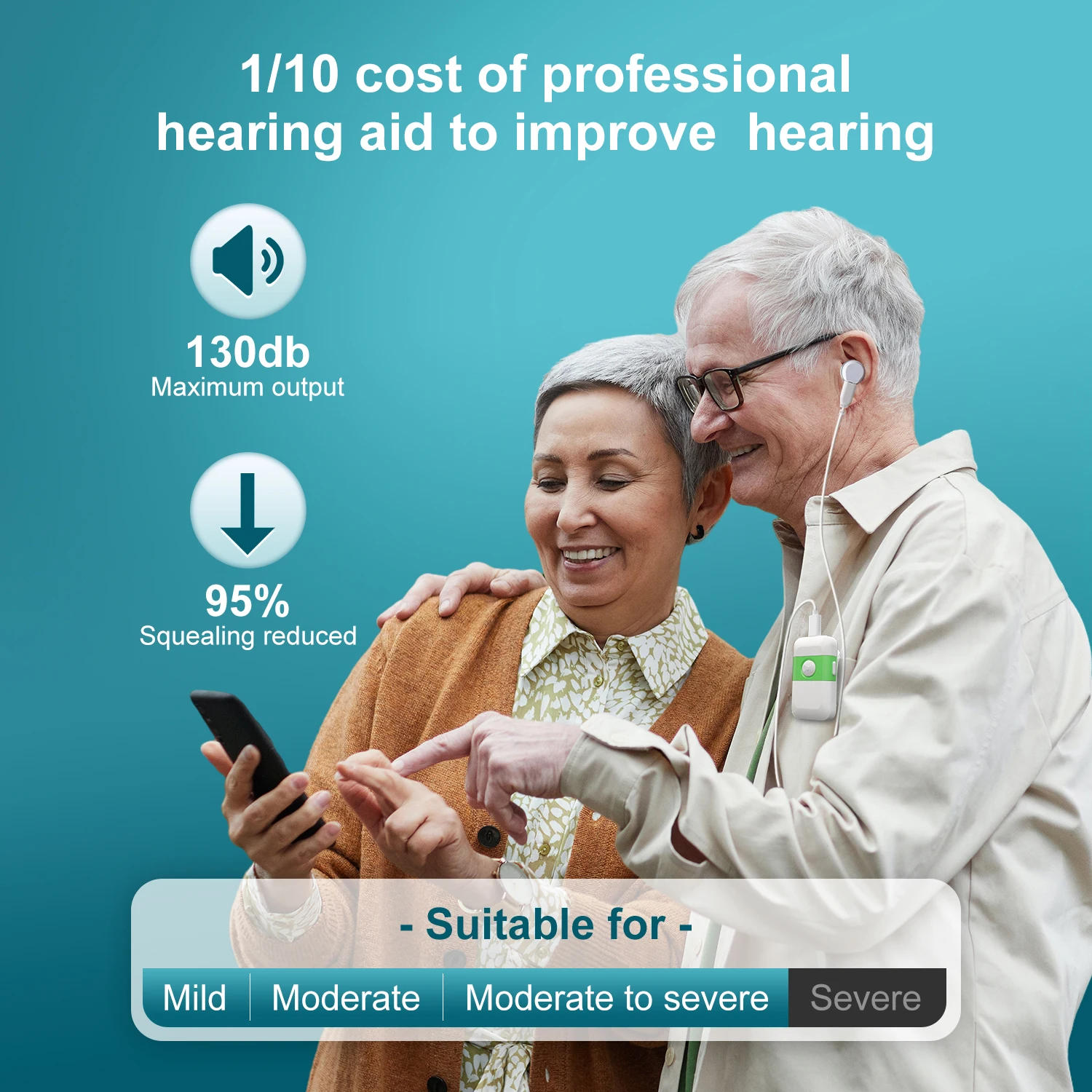 HealthTree Rechargeable Pocket Digital Hearing Aids Portable Sound Amplifier Audifonos for Elderly Deafness Severe Loss Hearing 4