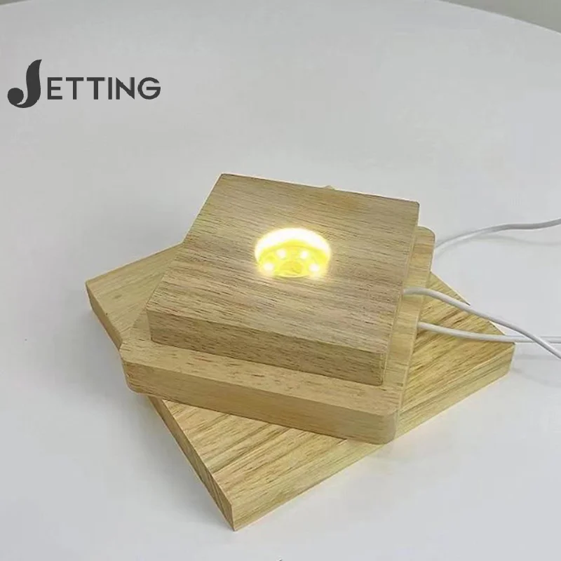 5/6/7/8/9/10CM Led Solid Wood Lamp Square Night Light Usb Lamps Holder Diy Lights Holder Desktop Ornaments Decorative Lamp led lights decorative lights lamp holder lamp bulb holder lamp base led lamp base