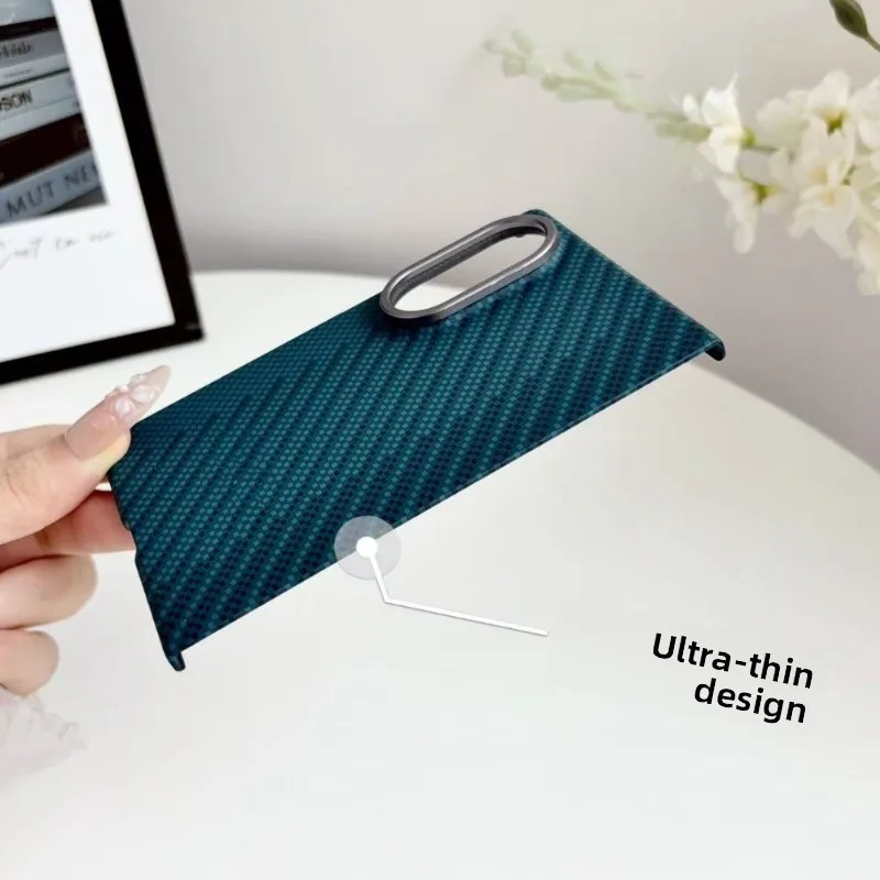 Ultra-Durable Magnetic Carbon Fiber Texture Case with Metal Lens Ring and Shockproof Design