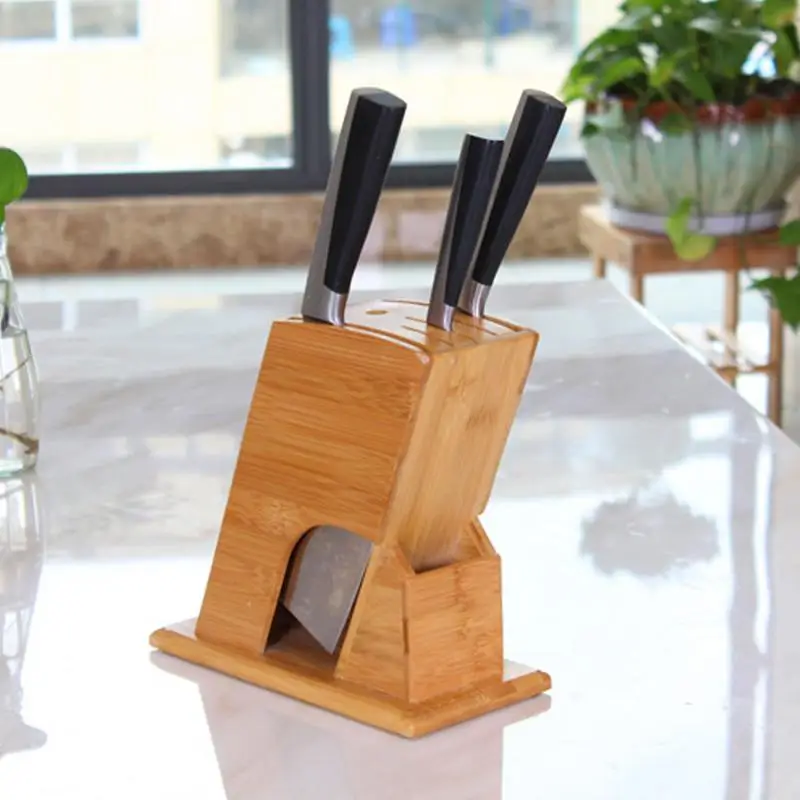 Bamboo Kitchen Knife Holder and Organizer Rack