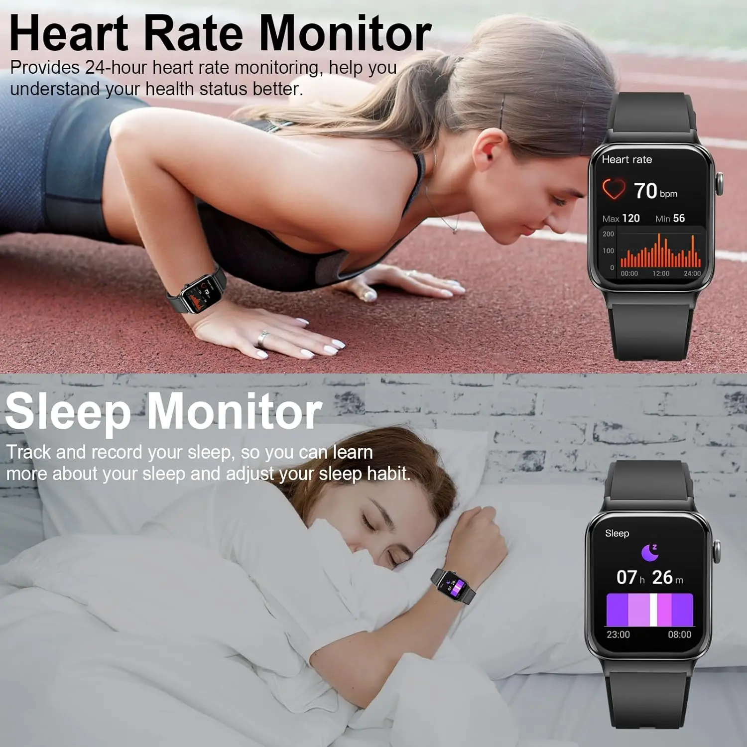 YERSIDA Smartwatch T50S Man Woman Sport Heart Rate Monitor Waterproof IP68 BLuetooth Call Voice Assistant Smart Watch For Adult - Image 6