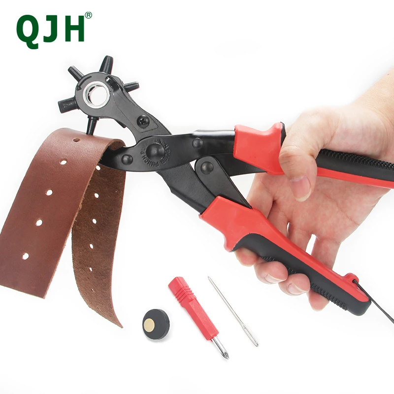 Leather Belt Hole Punch Replaceable Multi-Function Belt Punching Round  Punch Punch with 7 pcs Punch Heads DIY Watchband Tools - AliExpress