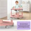 Baby Walker with 5 Adjustable Heights Baby Activity Center Features 360° Swivel Seat Music Detachable Toys Bounce Foot Pad 2