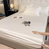 3pcs/set 100% Bamboo Bed Sheet Set 1pc Elastic Fitted Sheet 2pcs Pillowcase Cooling Bedsheet Bed Linen Anti-Slip Mattress Cover 2