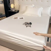 3pcs/set 100% Bamboo Bed Sheet Set 1pc Elastic Fitted Sheet 2pcs Pillowcase Cooling Bedsheet Bed Linen Anti-Slip Mattress Cover 2