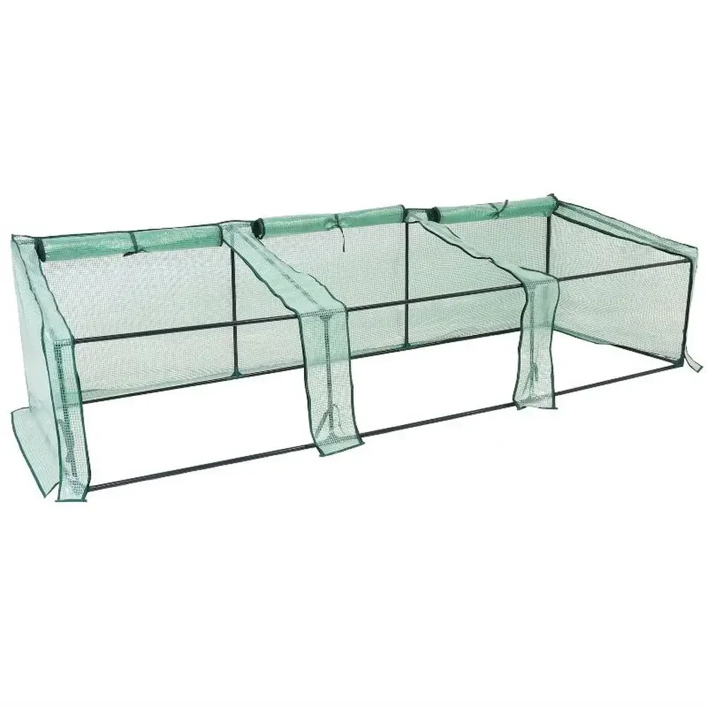 

Outdoor Portable Slanted Top Plant Shelter Mini Greenhouse with Zipper Doors for Perfect Plant Growth Steel Frame Transparent