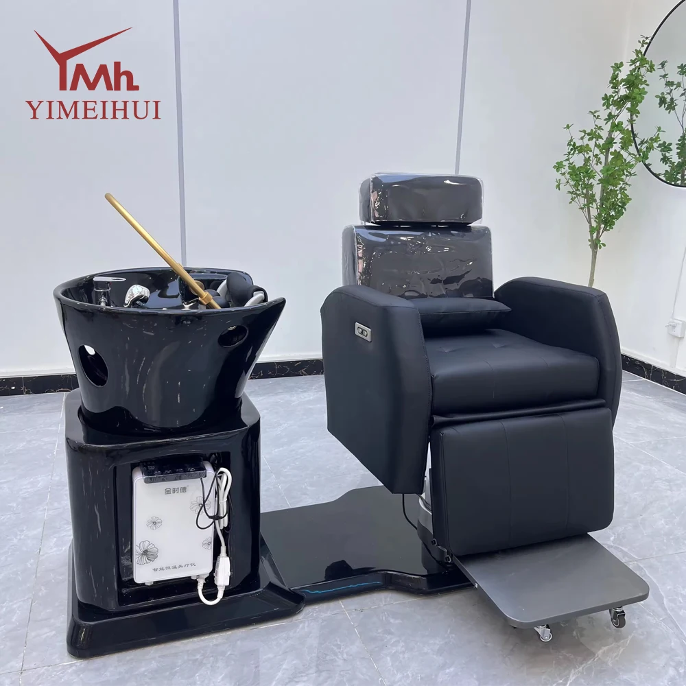Hair Salon Chair Used Shampoo Bowls For Sale Black Synthetic - Main Image