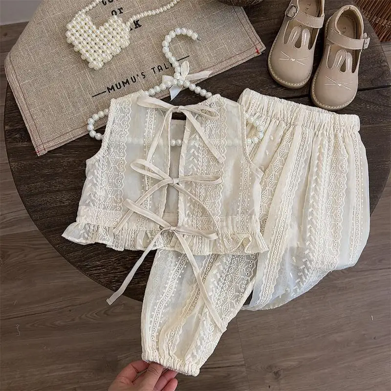 Kinder-Sets Mädchen Prinzessinnen-Stil Mode Sommer Neue Dünne Baby Sommerkleidung Baby Mädchen Outfit Set