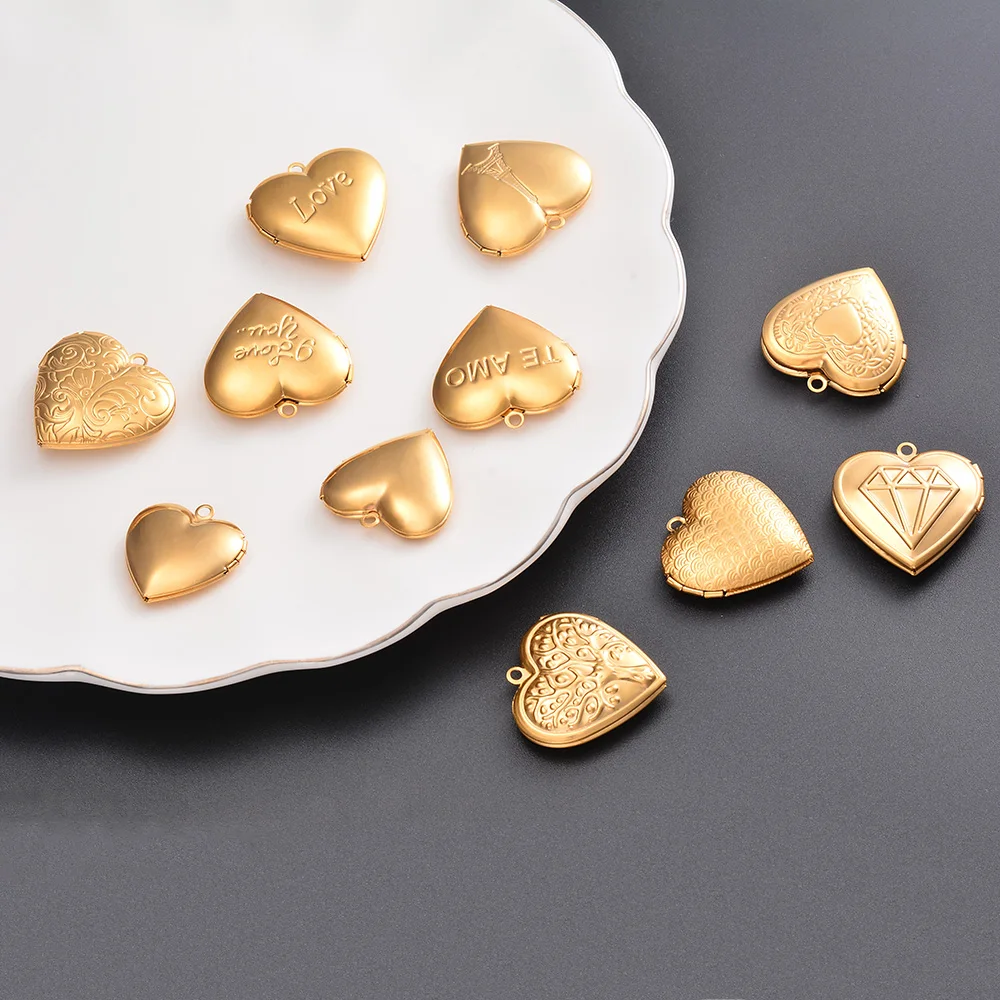 Stainless Steel Love Heart Locket Pendants Openable Memory Photo Frame Charms Mirror Polished Put Photos Jewelry Making DIY Gift 6