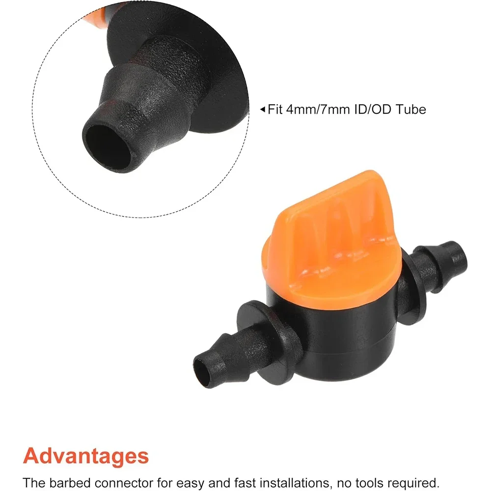 Hose Valve Garden Tap Connectors for Drip Irrigation System 4/7mm Water Flow Control Fittings 20Pcs garden hose valve garden hose connector water pipe fittings