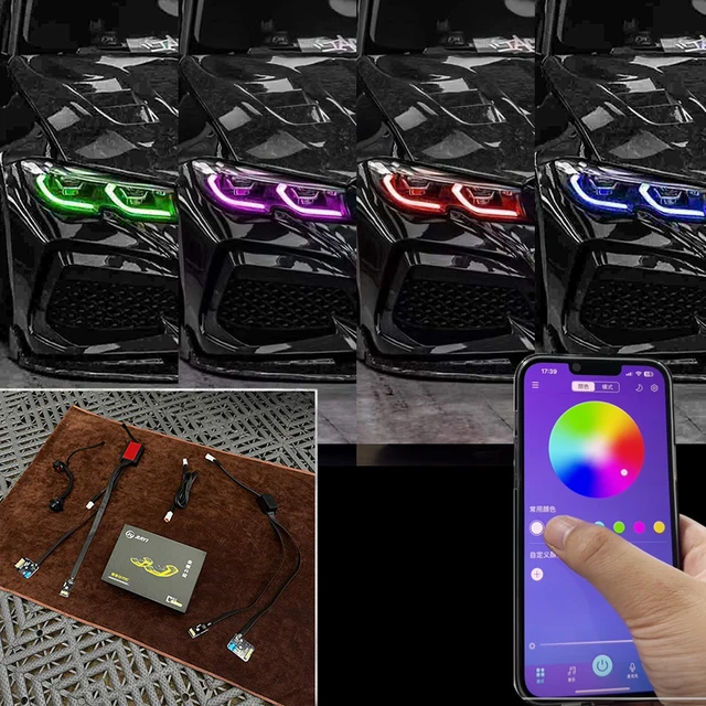 J ONE BMW G20 G21 G28 3 Series 2019-2022 Laser DRL RGB Multicolor LED Board CSL Style Daytime Running Lights Lemon Yellow DRL 1