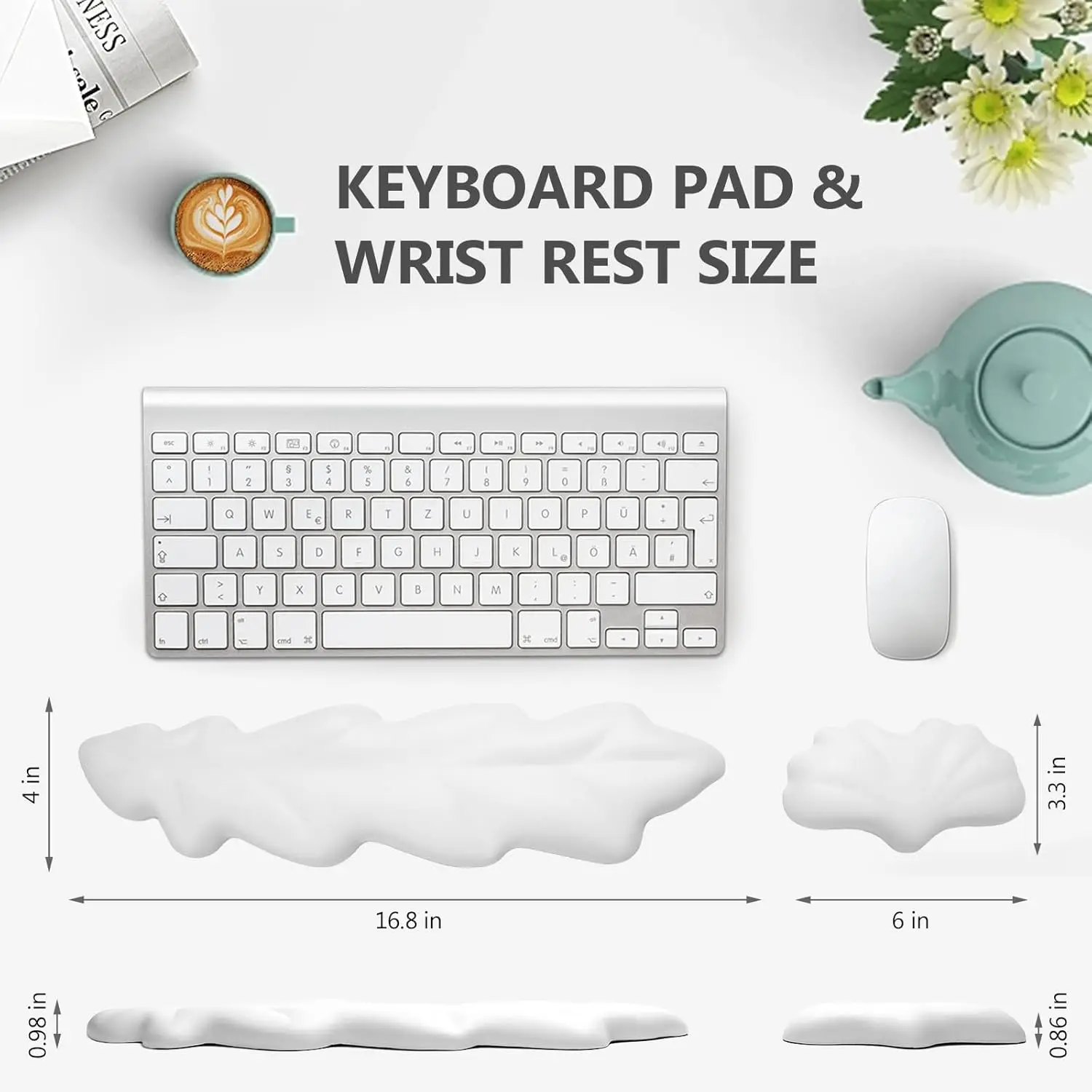3pcs Keyboard Wrist Rest Pad Set, Ergonomic Leaf Shape Mouse Pad With Non-Slip PU Base, Pain Relief Memory Foam Mouse Wrist Rest