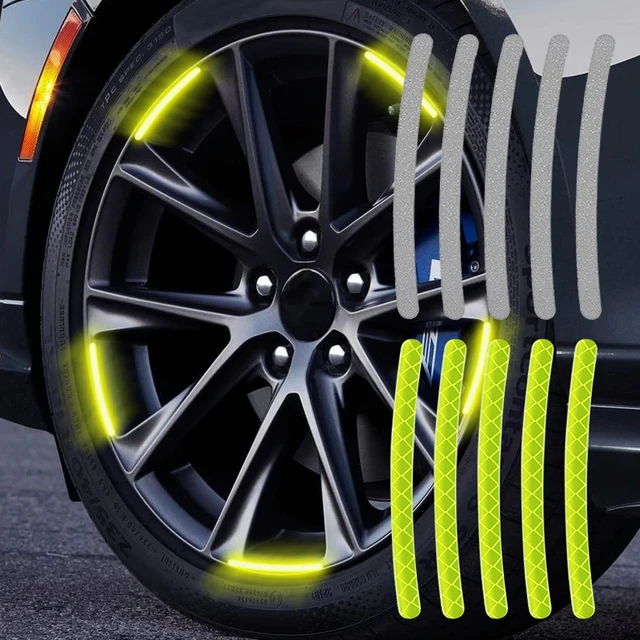 5/20pcs Car Wheel Hub Reflective Sticker Tire Rim Reflective Strips Luminous Sticker for Night Driving Car-Styling Accessories 1