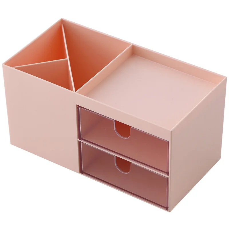 【FUN LIVE】 Novel Large Capacity Desk Accessories Pen Holder With Drawer Pencil Storage Box Desktop Organizer School Office Stationery. 