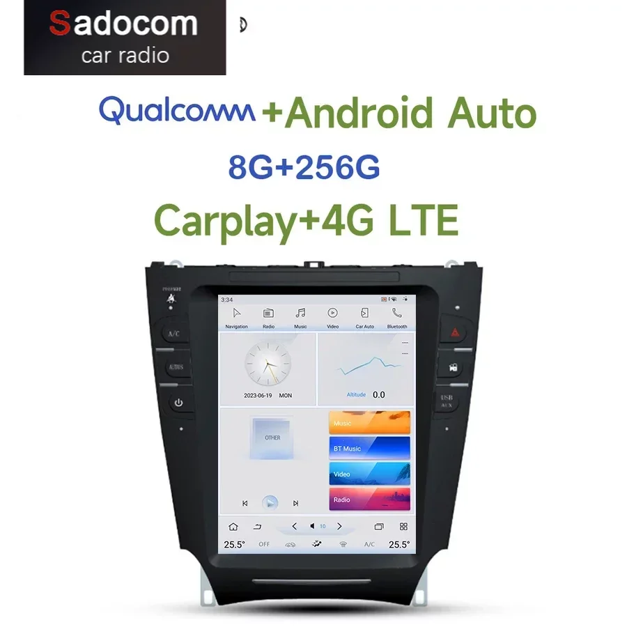 

Tesla Qualcomm Carplay Car DVD Player Android 11.0 8G+256G GPS Radio Wifi BT for LEXUS IS250 IS300 IS200 IS220 IS350 2005-2012