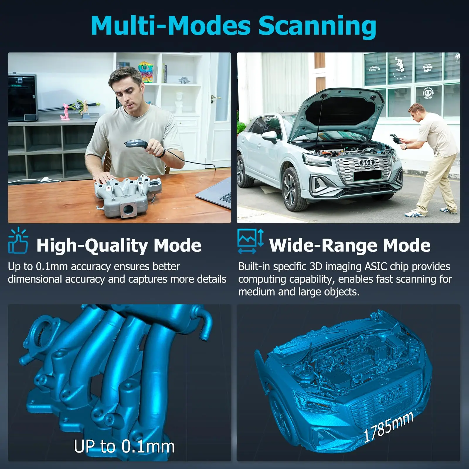 CREALITY Official Scanner CR Scan Ferret-Pro 3D Scanner 0.1mm Accuracy Handheld Wireless Scanning Anti Shake Tracking Equipped