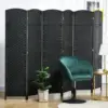 HOMCOM Room Divider, 6 Panel Folding Privacy Screen, 5.6' Tall Freestanding Wall Partition for Home Office, Bedroom, Black 2