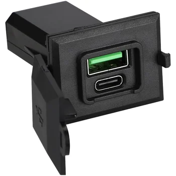 Caricabatterie da auto a doppia porta da 36W con ricarica rapida USB C e USB A, compatibile con QC 3.0 e PD 30W per auto, moto, yacht e camper