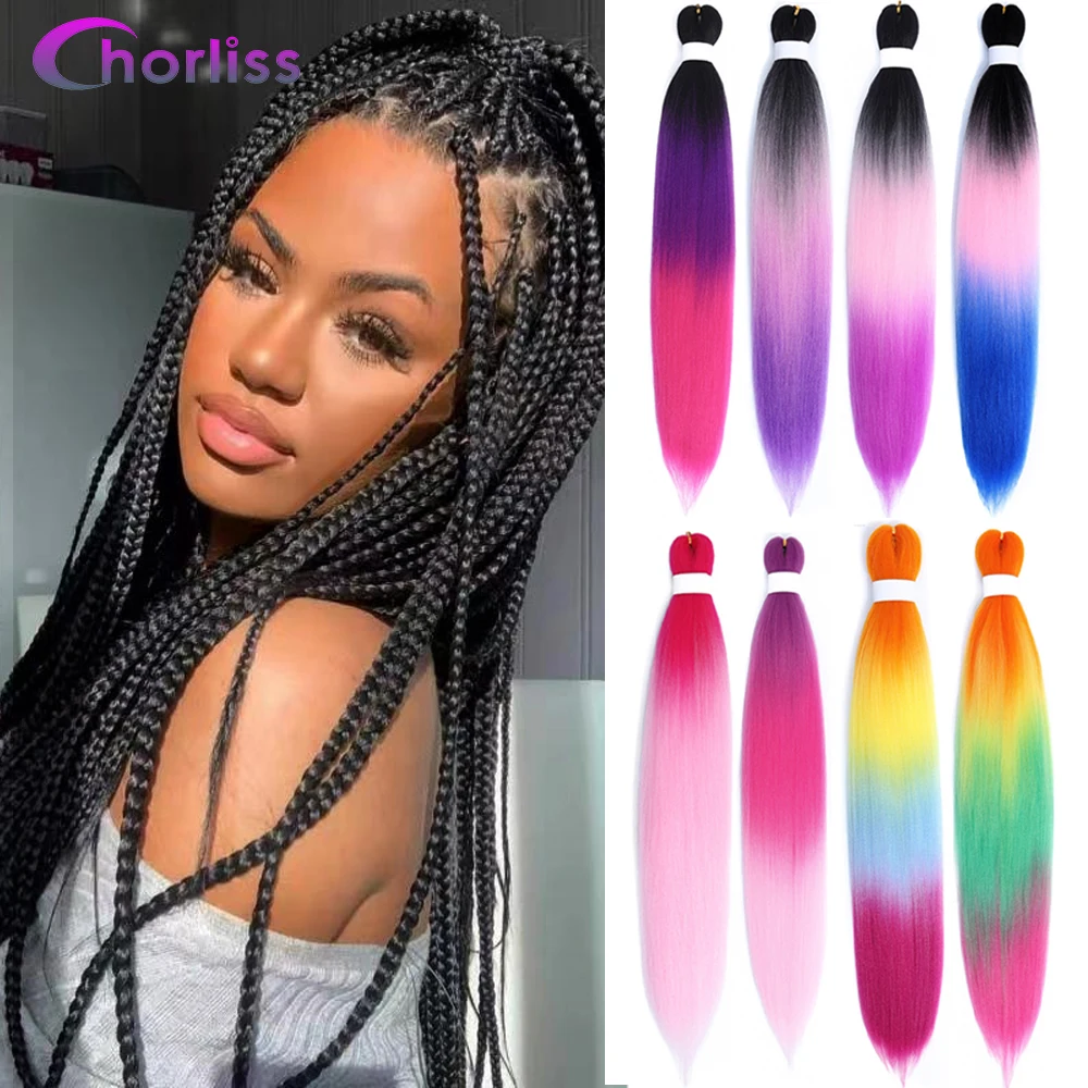 Yaki Jumbo Braids Pre Streched Hair Extension Wholesale Soft Yaki Hot Water Setting Synthetic Easy Braiding Hair For Women Pink