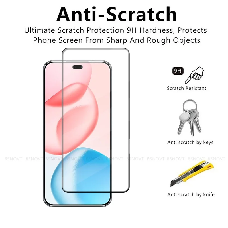 Premium 6-in-1 Full-Coverage Tempered Glass Screen Protector with Lens Shield