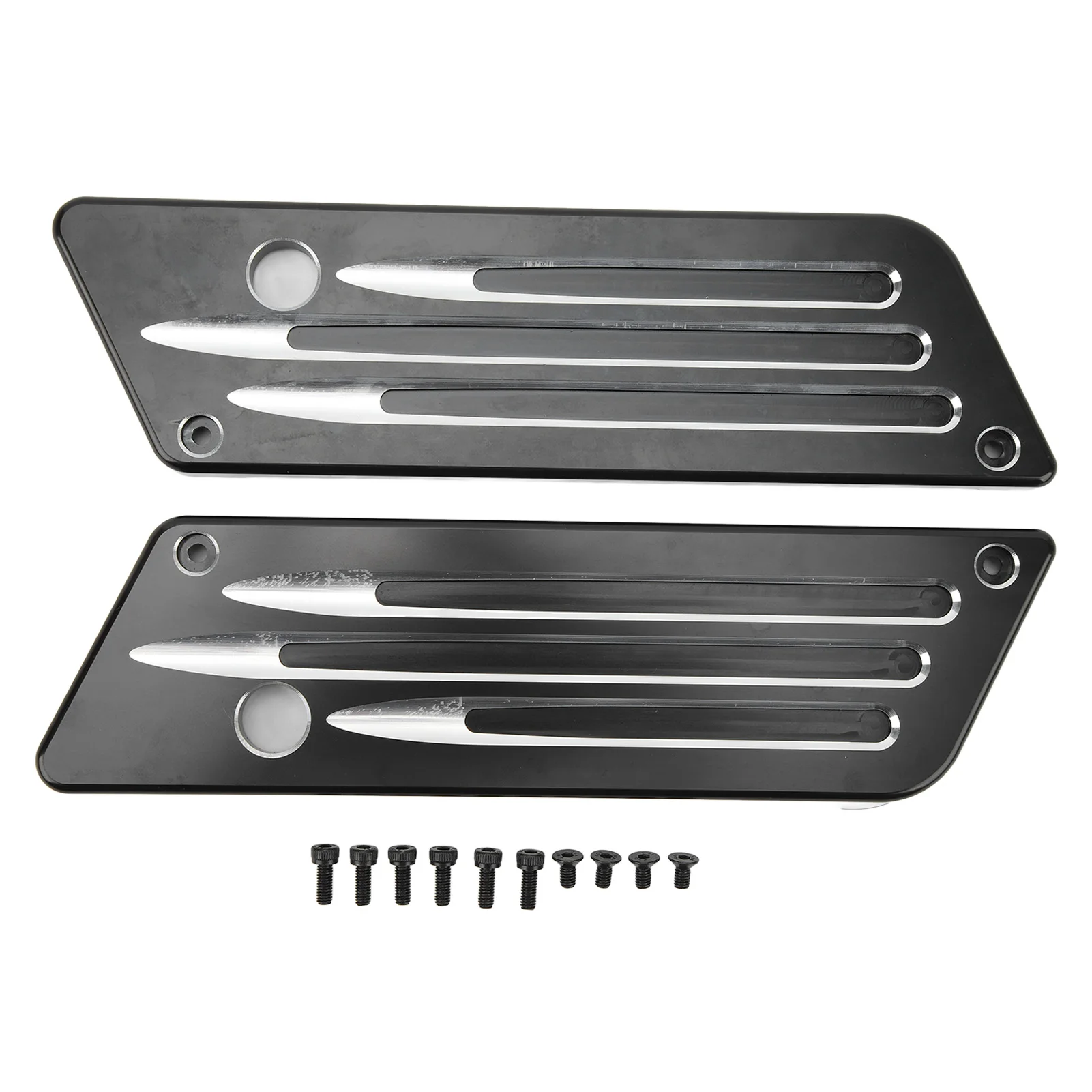 

2Pcs Saddlebag Latch Covers Saddle Bag Outer Lid Hinge Covers Plate For Touring Street Glide Electra Glide Road Glide 1993-2013