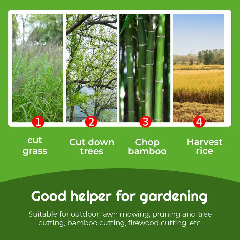 Weeding Tool Camping Axe High Manganese Double Sickle Manganese Chopping Scythe Axe Wood Chopping Trees Cutting Grass Weeding Machete Garden Tools