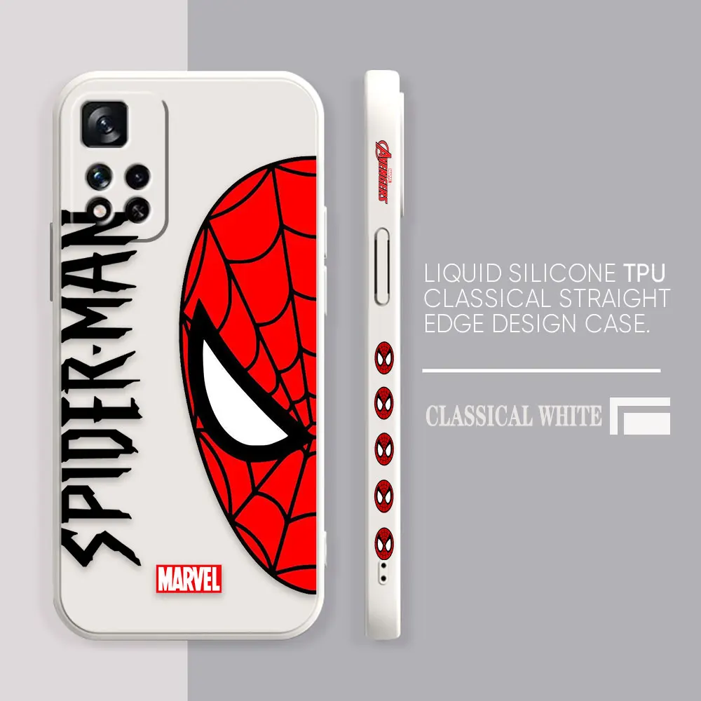 thumbnail image 1 of Case For Redmi Note 12 11 11T 11R 11E 9 9S 8 7 7S PRO PLUS 4G 5G Simple Liquid silicone Case Marvel's Spider-Man Spider Face, 1 of 5