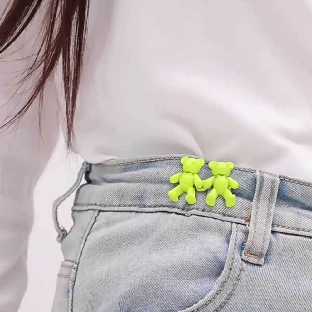 2Pcs 금속 스커트 바지 청바지 곰 원활한 분리형 의류 액세서리 허리 버튼 허리 핀 버클 허리 조임 클립