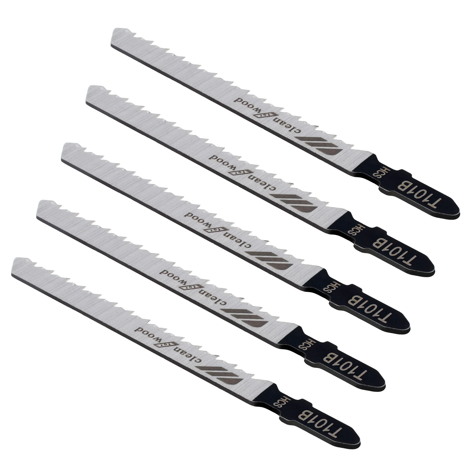 5pcs/set T101B 100mm Jig Saw Reciprocating High Carbon Steel Straight Cutting Tool for Woodworking Plastic Wood Metal