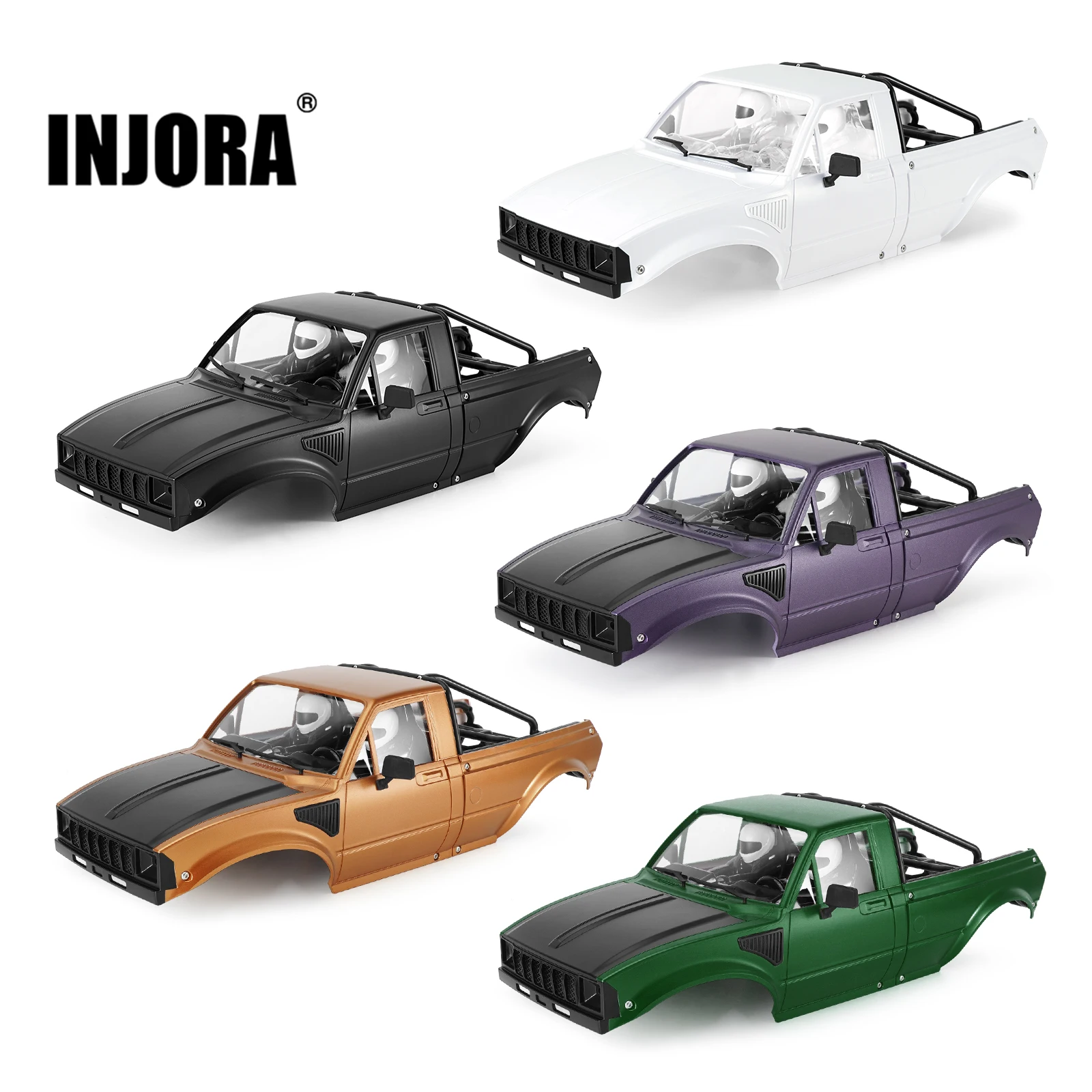 INJORA IR60-10 Hard Body with Interior & Bed Cage for 1/10 RC Crawler