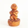 RS465 - 20 Years Old 2" Hand Carved Boxwood Netsuke Figurine Carving : Lovely Monk Boy 1