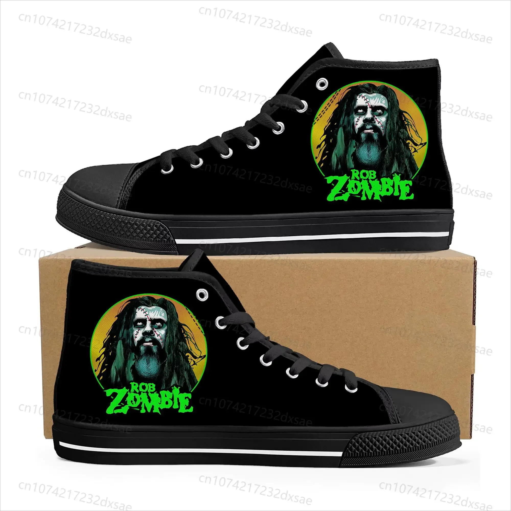 Rob Zombie Rock Singer High Top High Quality Sneakers Men Women Teenager Children Canvas Sneaker Casual Couple Shoes Custom Shoe