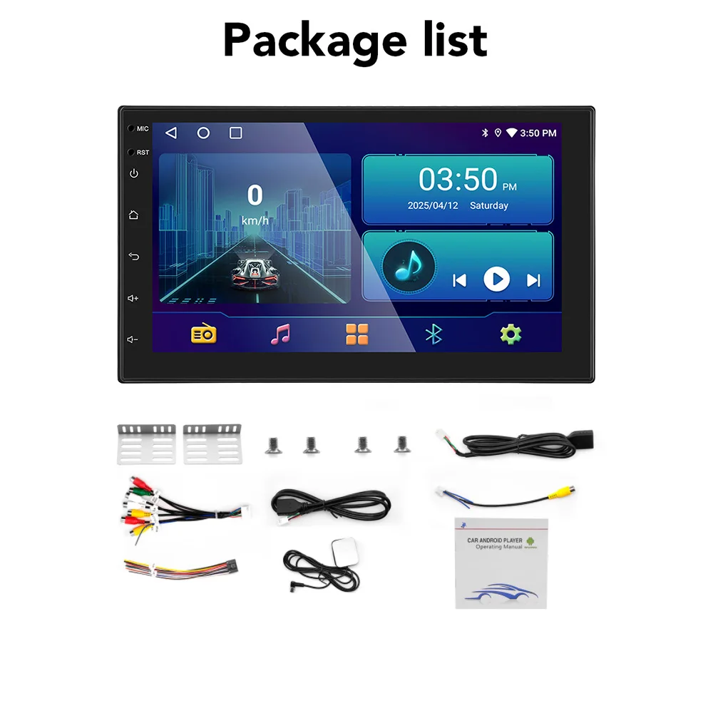 Radio para coche Android 13, reproductor de vídeo multimedia para coche 2 Din Carplay Android Auto, estéreo universal para coche de 7 pulgadas con Wi-Fi y navegación GPS, radio para coche 7